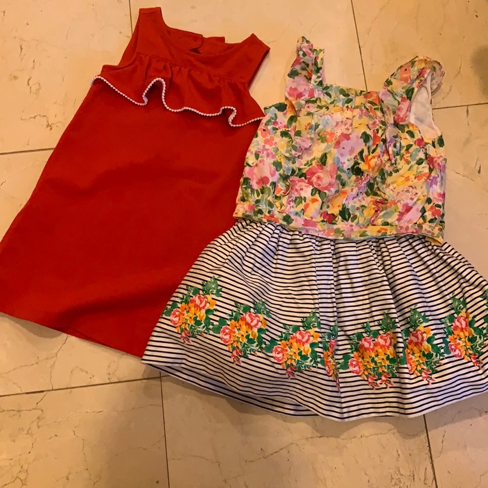 Janie and jack 👗 Red dress size 5 , skirt and shirt size 6